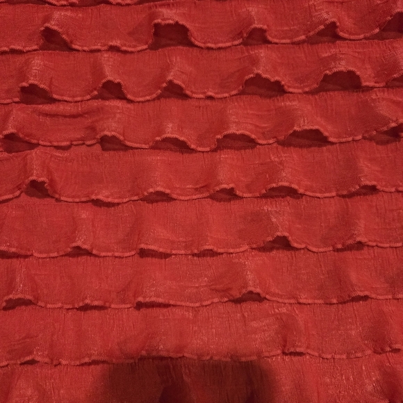 JASONMAXWELL RUFFLED RED BLOUSE - Picture 2 of 4